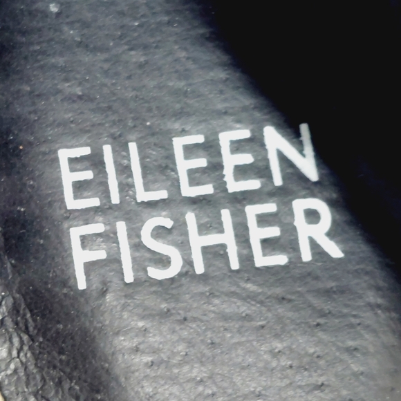 New Eileen Fisher Black Perforated Leather Casual  Flat Espadrilles C579 - Picture 8 of 11